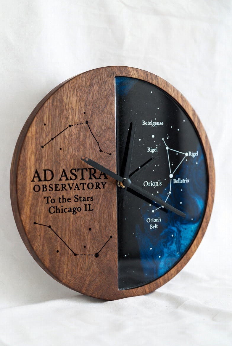Custom Observatory Star Chart Wall Clock