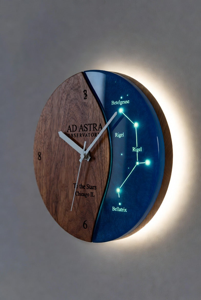 Custom Observatory Star Chart Wall Clock